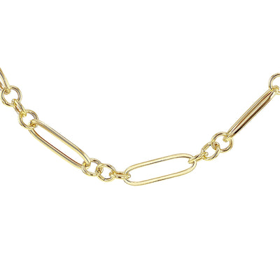 Hollow Figaro & Paper Link Style 20 Inch Chain 8 Grams in 9ct Gold