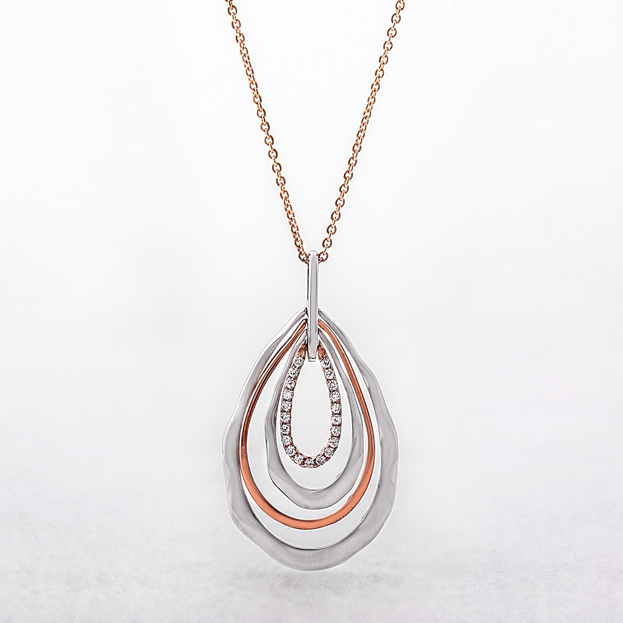 Hoops with Ripple Effect Drop Pendant