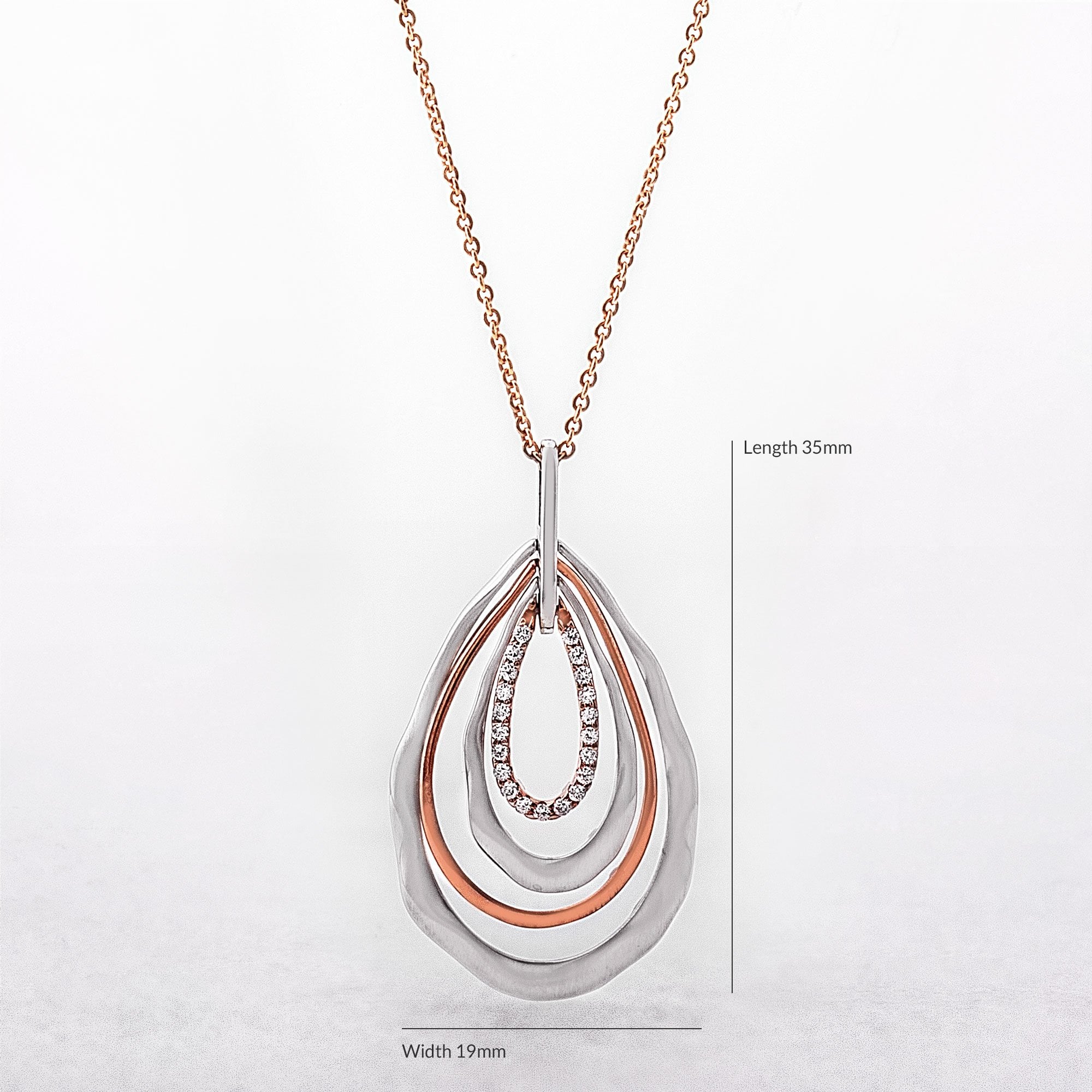 Hoops with Ripple Effect Drop Pendant