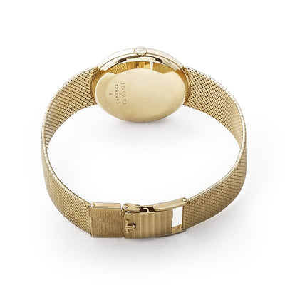 Jaeger Le Coultre Manual Wind 18ct Gold Mesh Strap Gents Watch