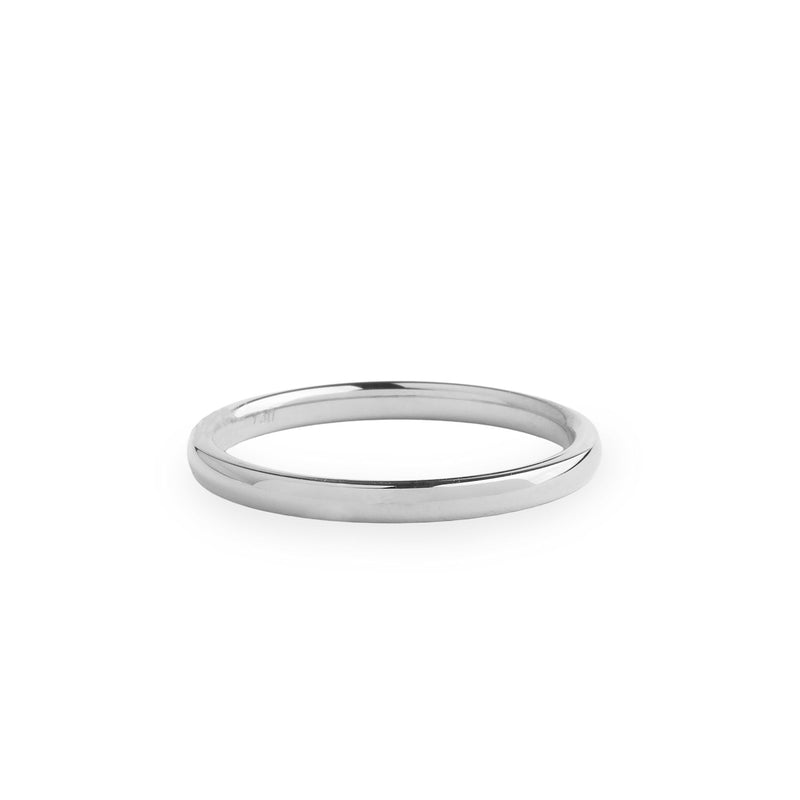 Ladies 2mm Classic Wedding Ring in 18ct White Gold