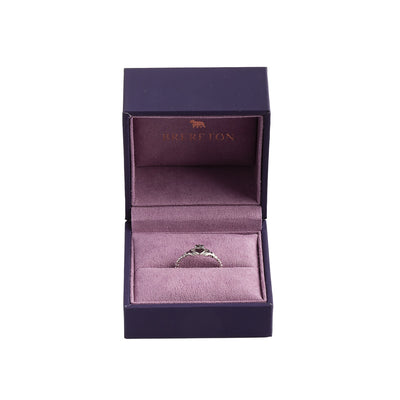 Ladies Beaded Style Claddagh Ring In 10ct White Gold