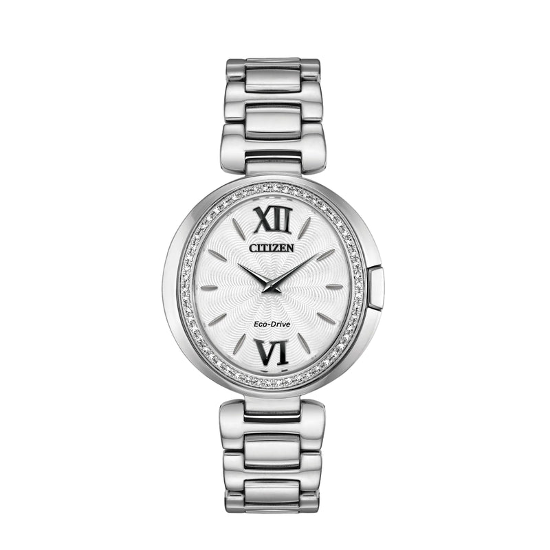 Ladies Citizen Eco-Drive Capella Oval Dial With Diamond Bezel