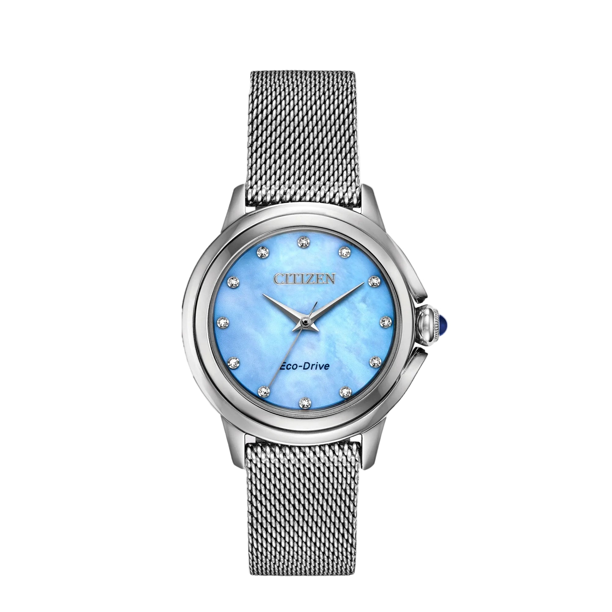 Ladies Citizen Eco-Drive Ceci Crystal & Blue Mother Of Pearl Dial