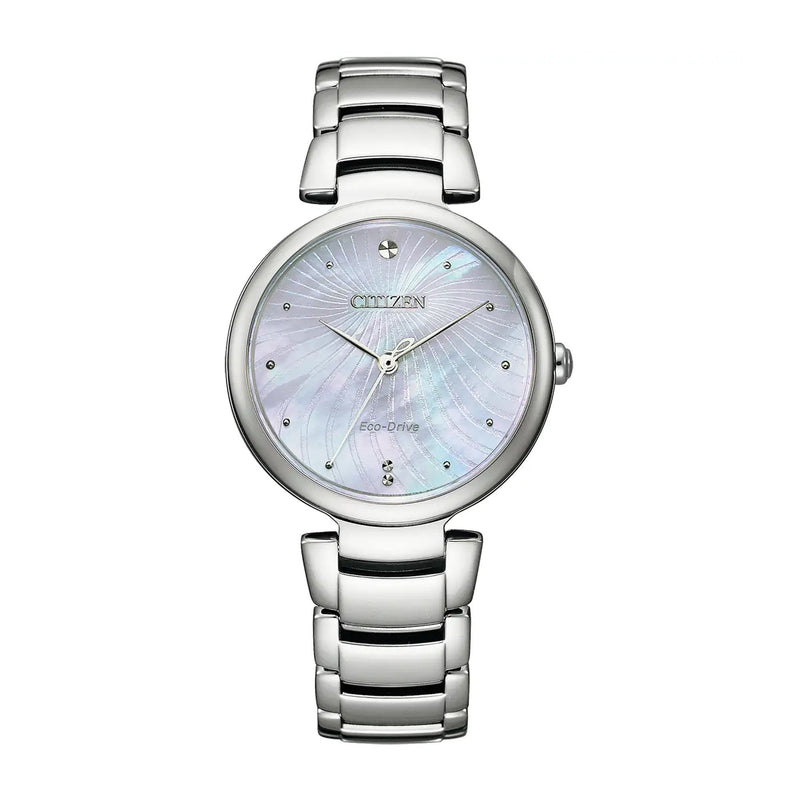 Ladies Citizen Eco-Drive L Collection Mother Of Pearl Dial on Stainless Steel Bracelet