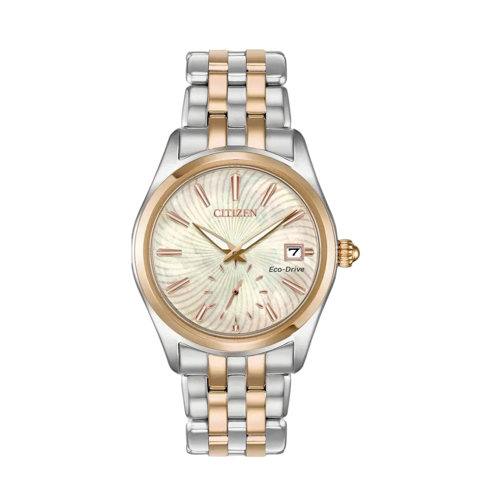 Ladies Citizen Two Tone Eco-Drive Watch With a Sub-Sweep Second Hand