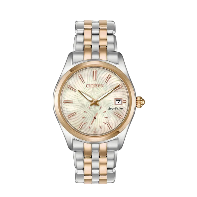Ladies Citizen Two Tone Eco-Drive Watch With a Sub-Sweep Second Hand