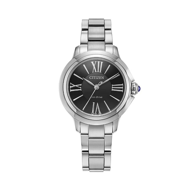 Ladies Eco-Drive Citizen L Ceci Stainless Steel Bracelet Black Dial