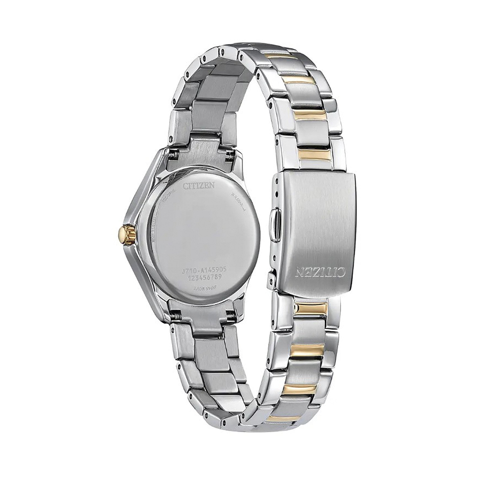 Ladies Eco-Drive Two Tone Silhouette Crystal Stainless Steel Watch