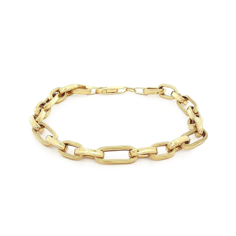 Ladies Fancy Oval Link Bracelet Weighing 5g in 9ct Yellow Gold
