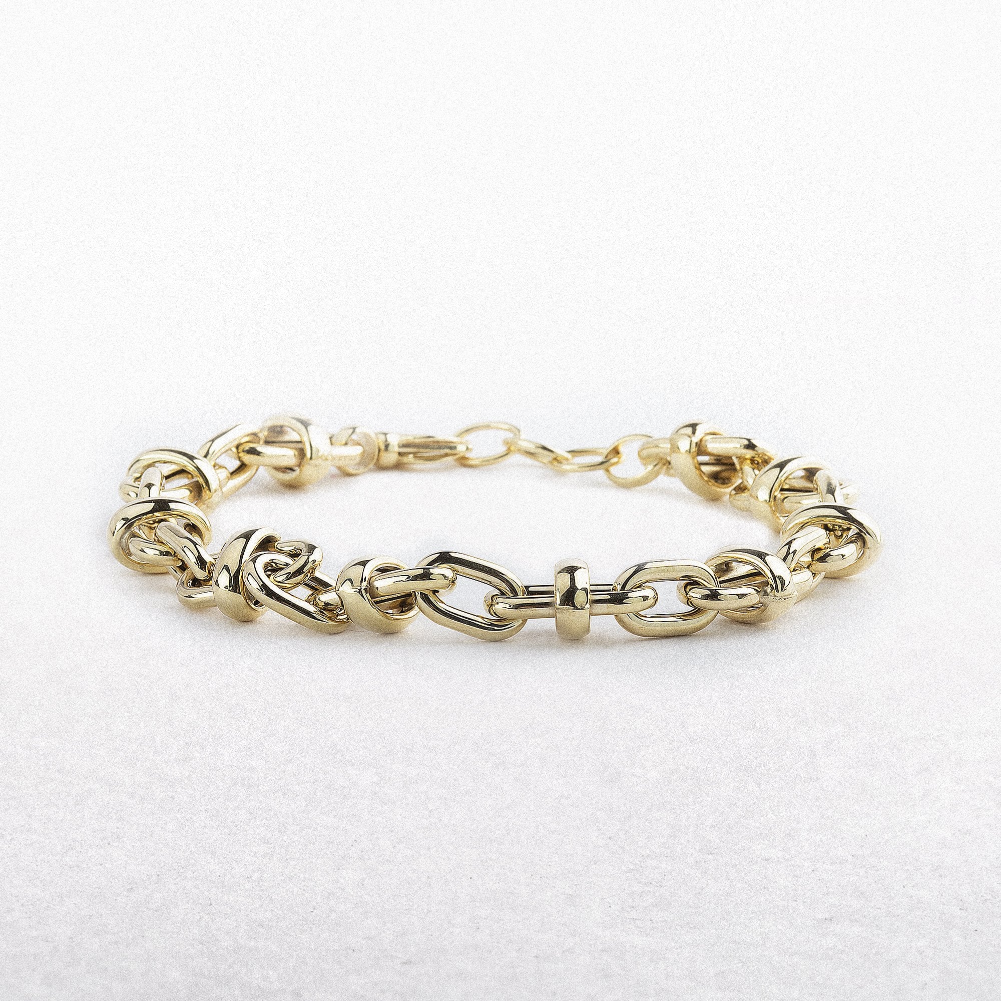 Ladies Oval Fancy Link Bracelet in 9ct Yellow Gold