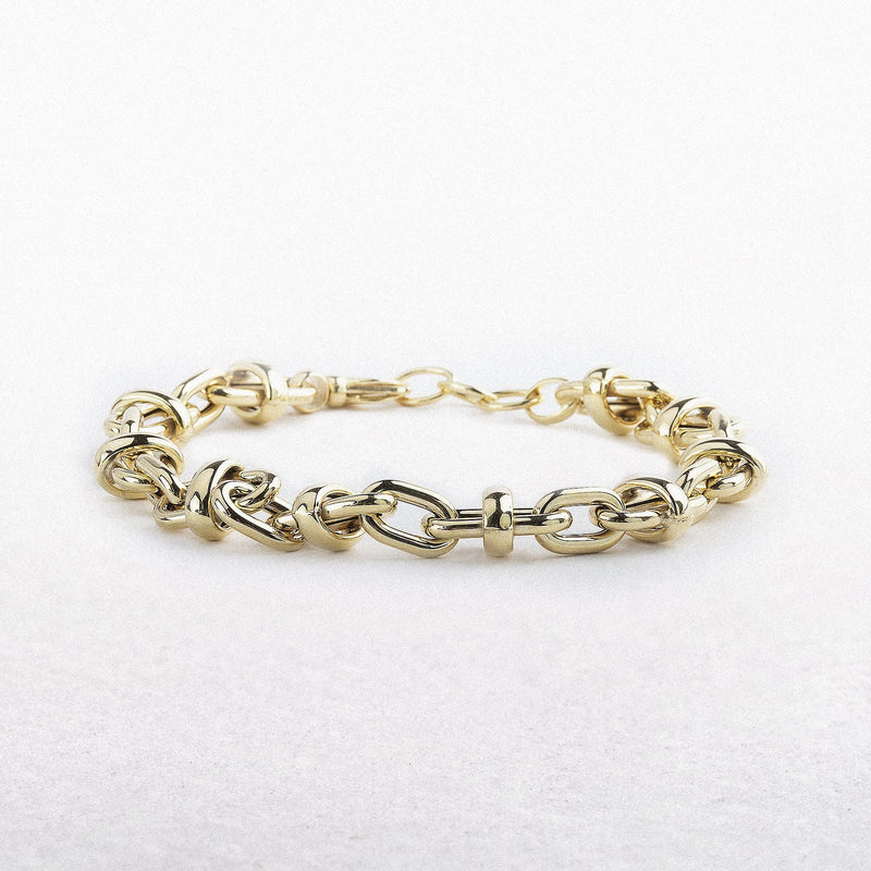 Ladies Oval Fancy Link Bracelet in 9ct Yellow Gold