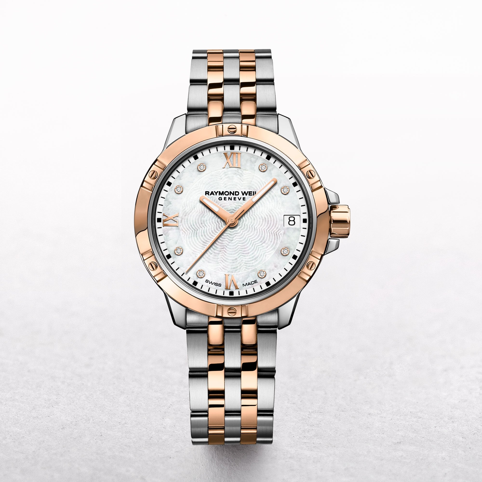 Ladies Raymond Weil Tango Two Tone Watch With Diamond Hour Markers