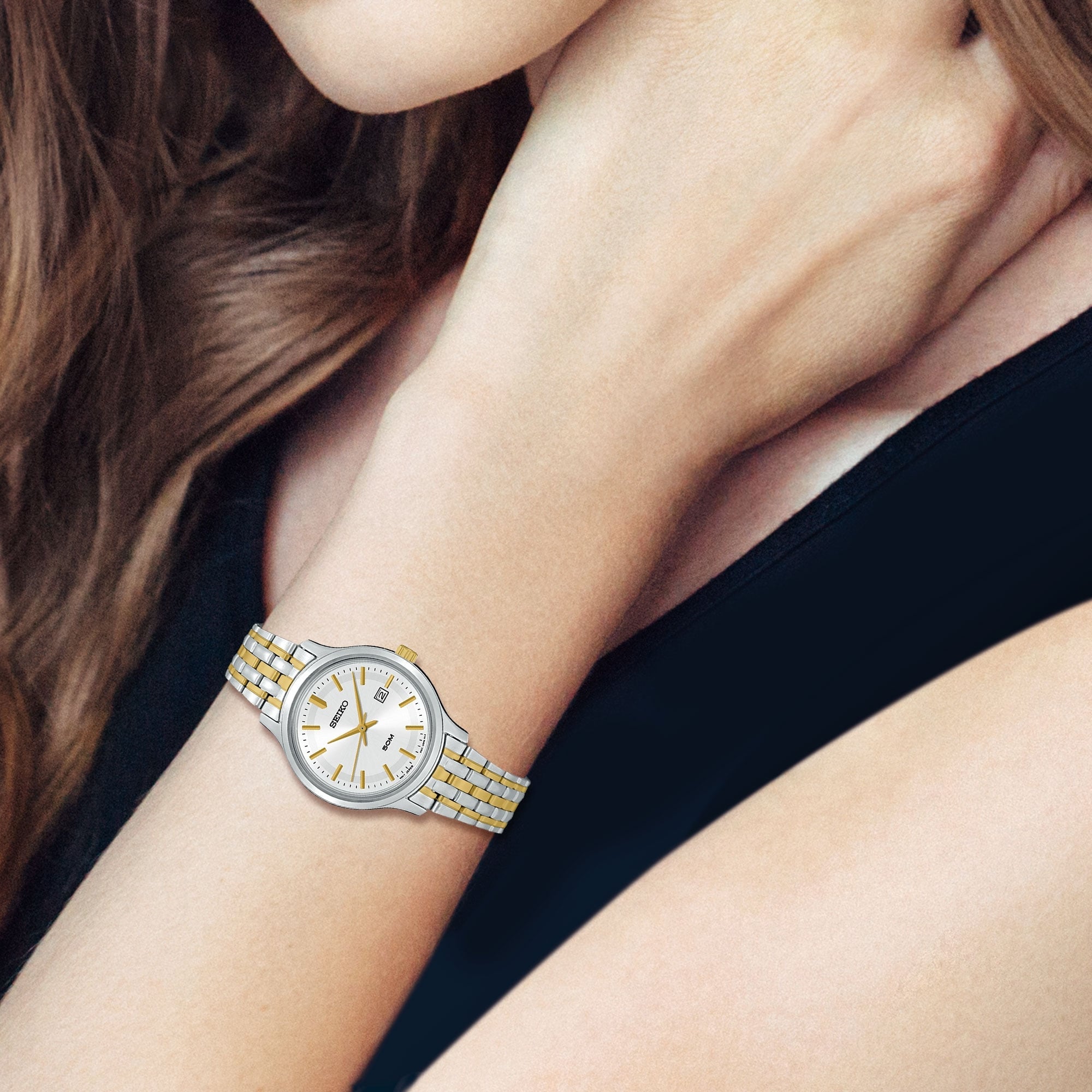 Ladies Seiko Neo Classic Gold Plated & Stainless Steel