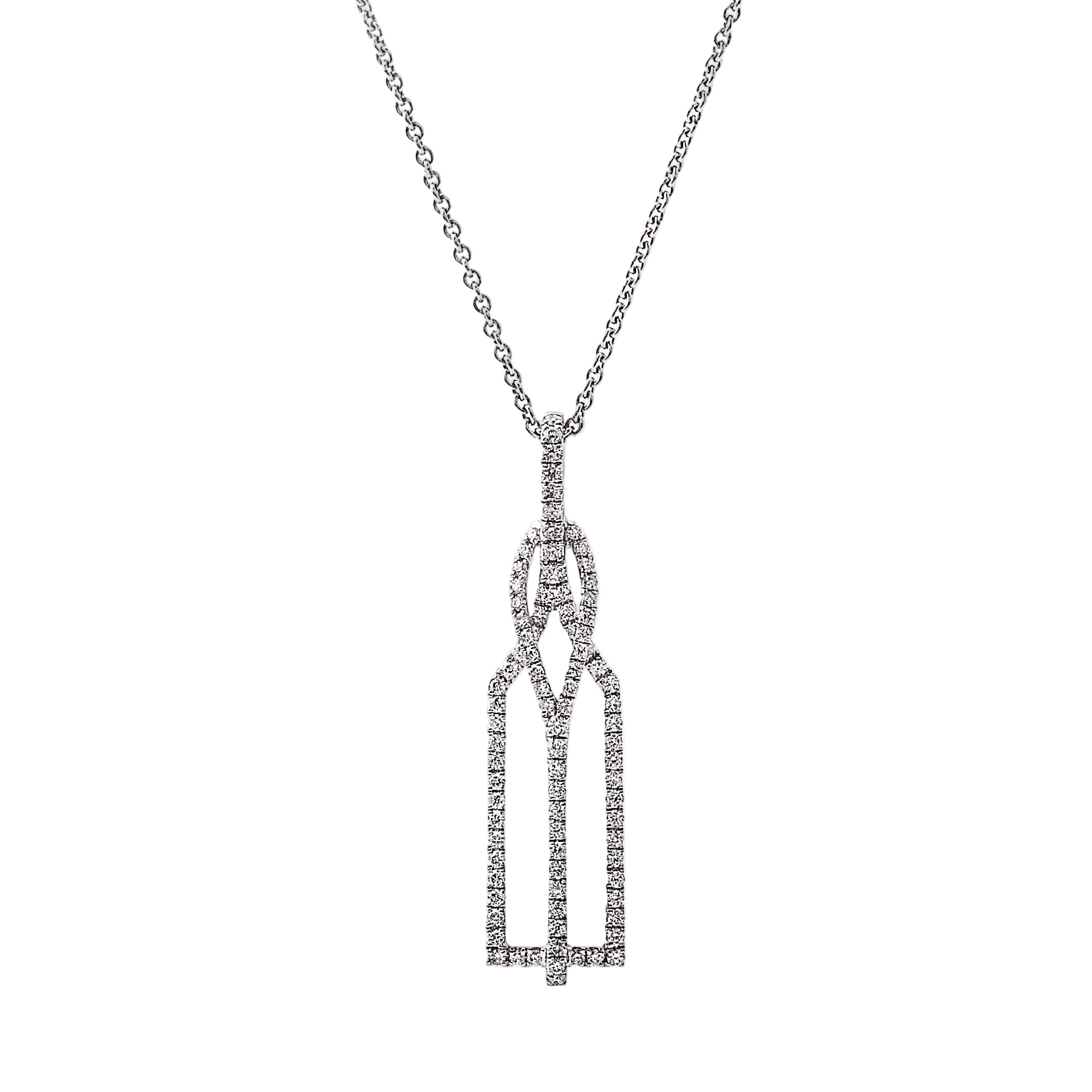Long Rectangle Shape 0.40ct Natural Diamond Pendant