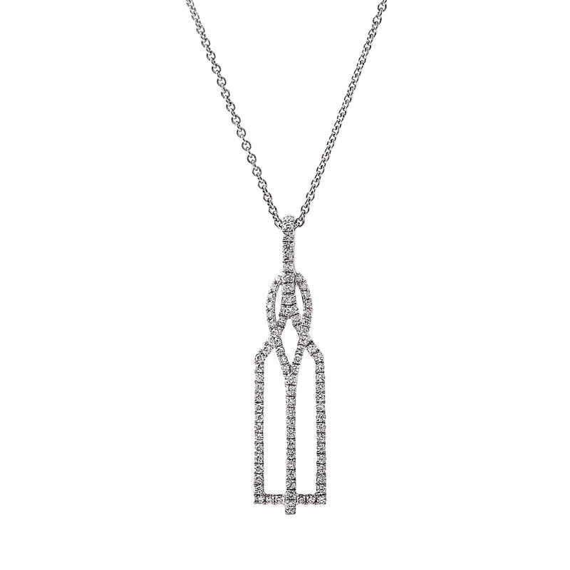 Long Rectangle Shape 0.40ct Natural Diamond Pendant