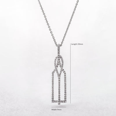 Long Rectangle Shape 0.40ct Natural Diamond Pendant