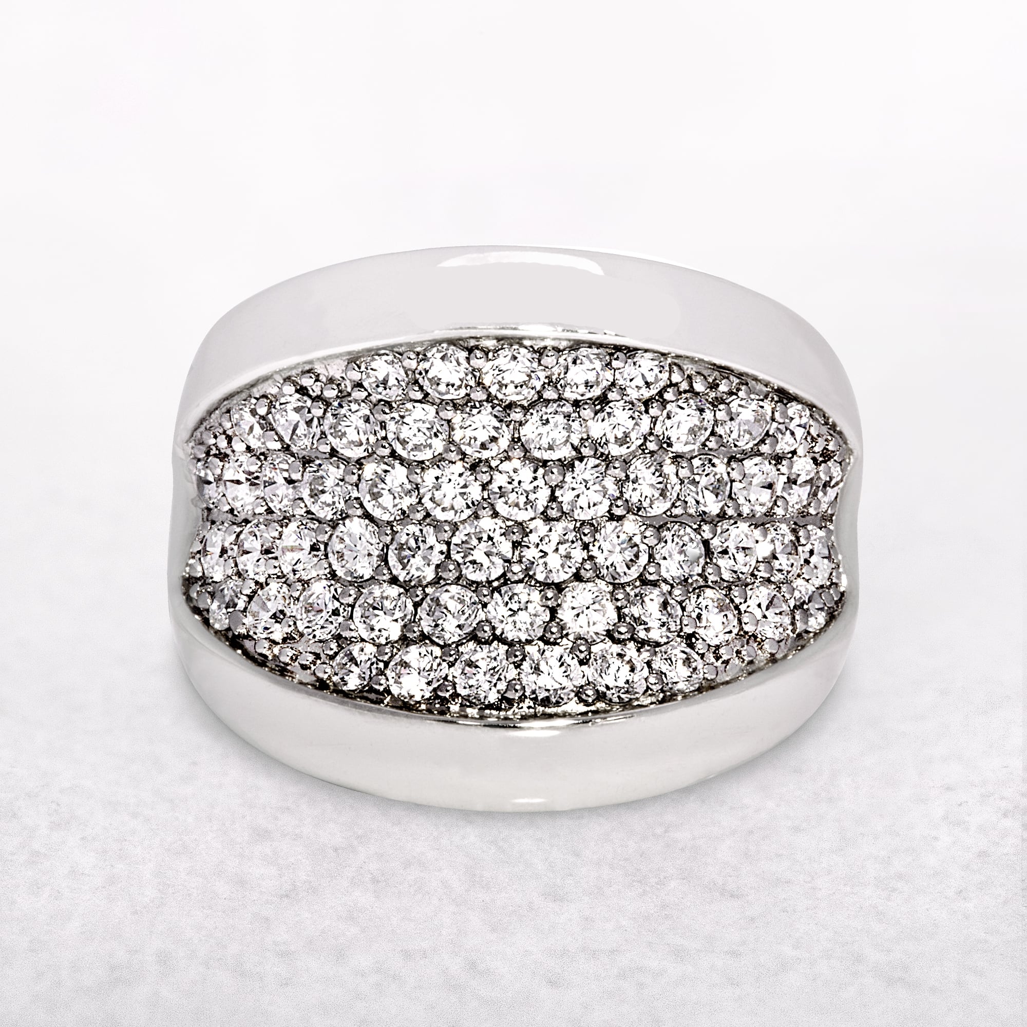 Magnificent Sterling Silver Micro Set Cubic Zirconia Ring