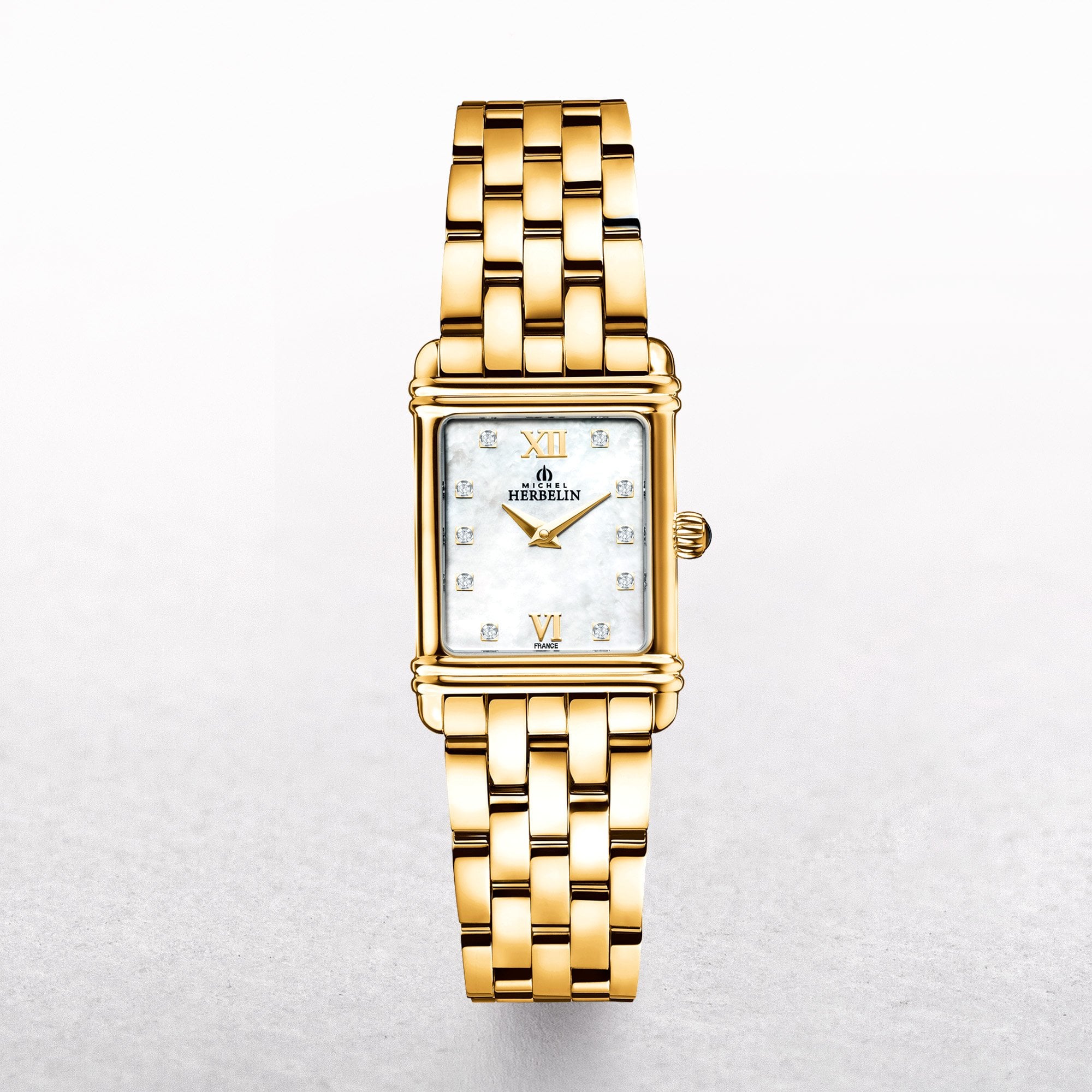 Michel Herbelin Ladies Art Deco Watch with Yellow Gold Plating