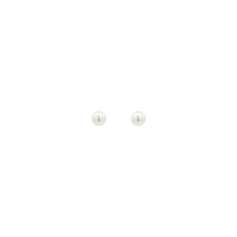 Mini Cultured Pearl Earrings in 9ct Yellow Gold