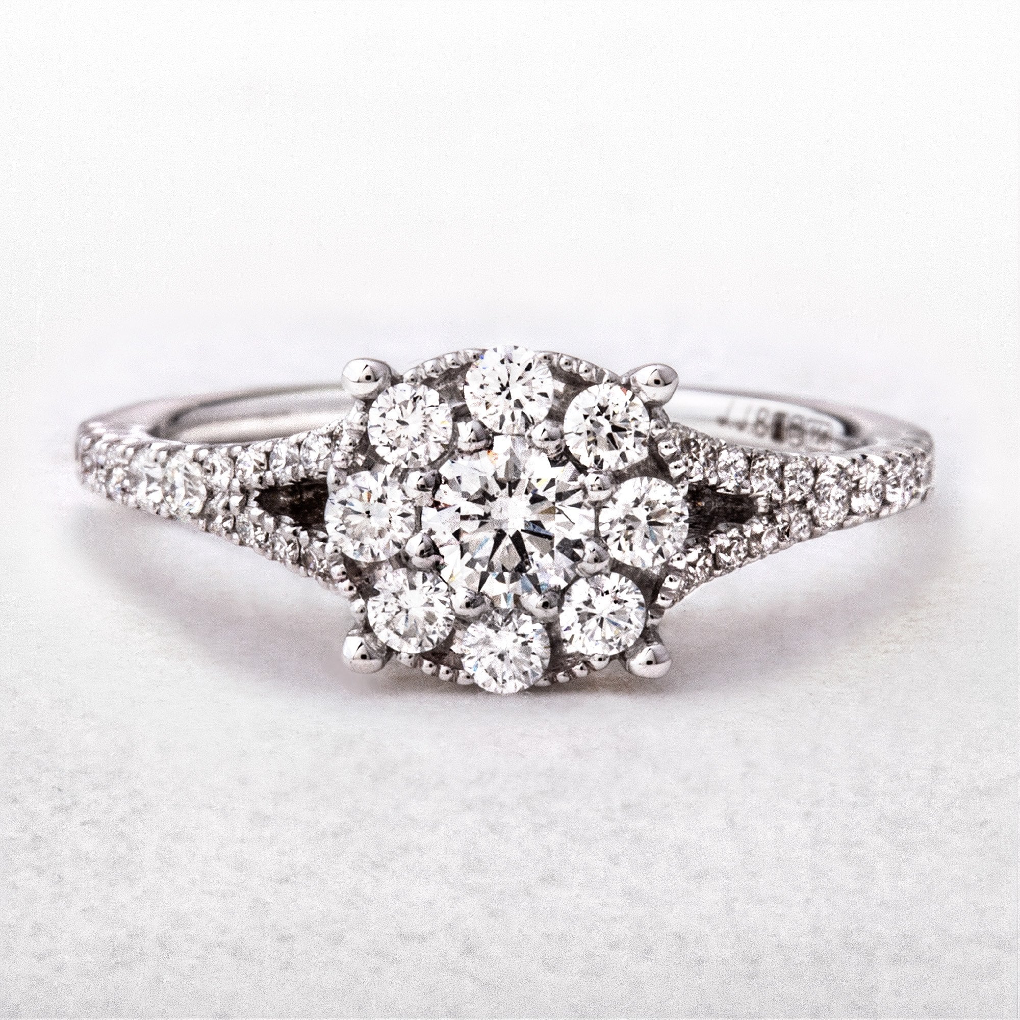 Natural Diamond 0.75ct Round Shaped Dress Ring in 18ct White Gold