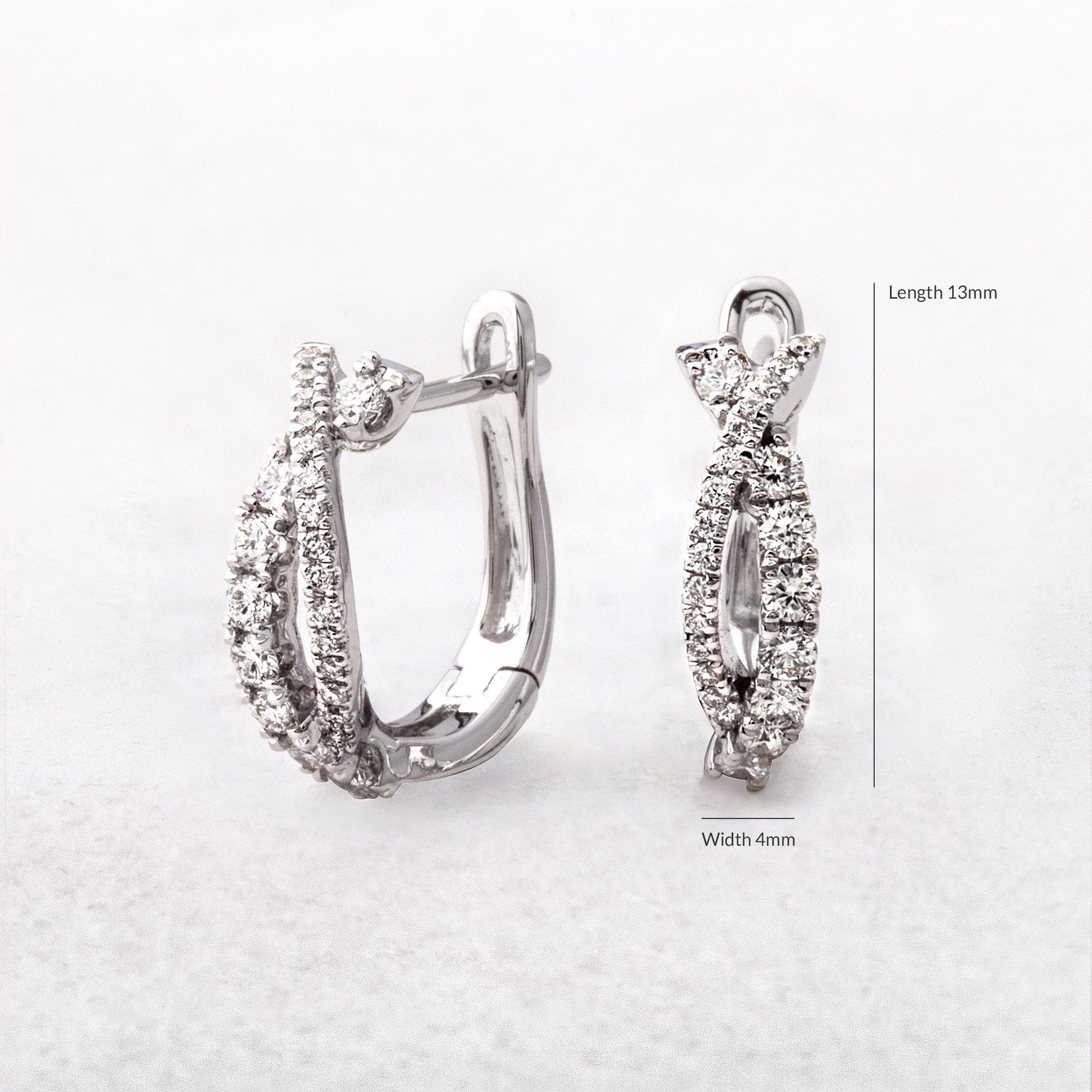 Natural Diamond .40ct Twisting Hoop Earrings in 18ct White Gold