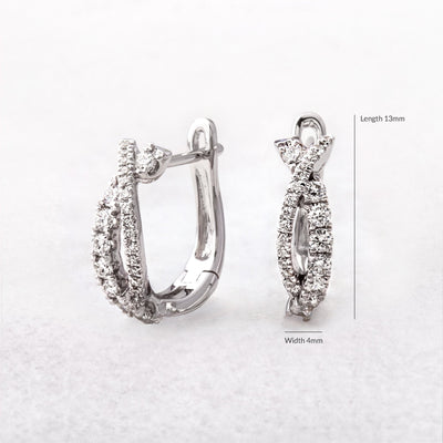 Natural Diamond .40ct Twisting Hoop Earrings in 18ct White Gold