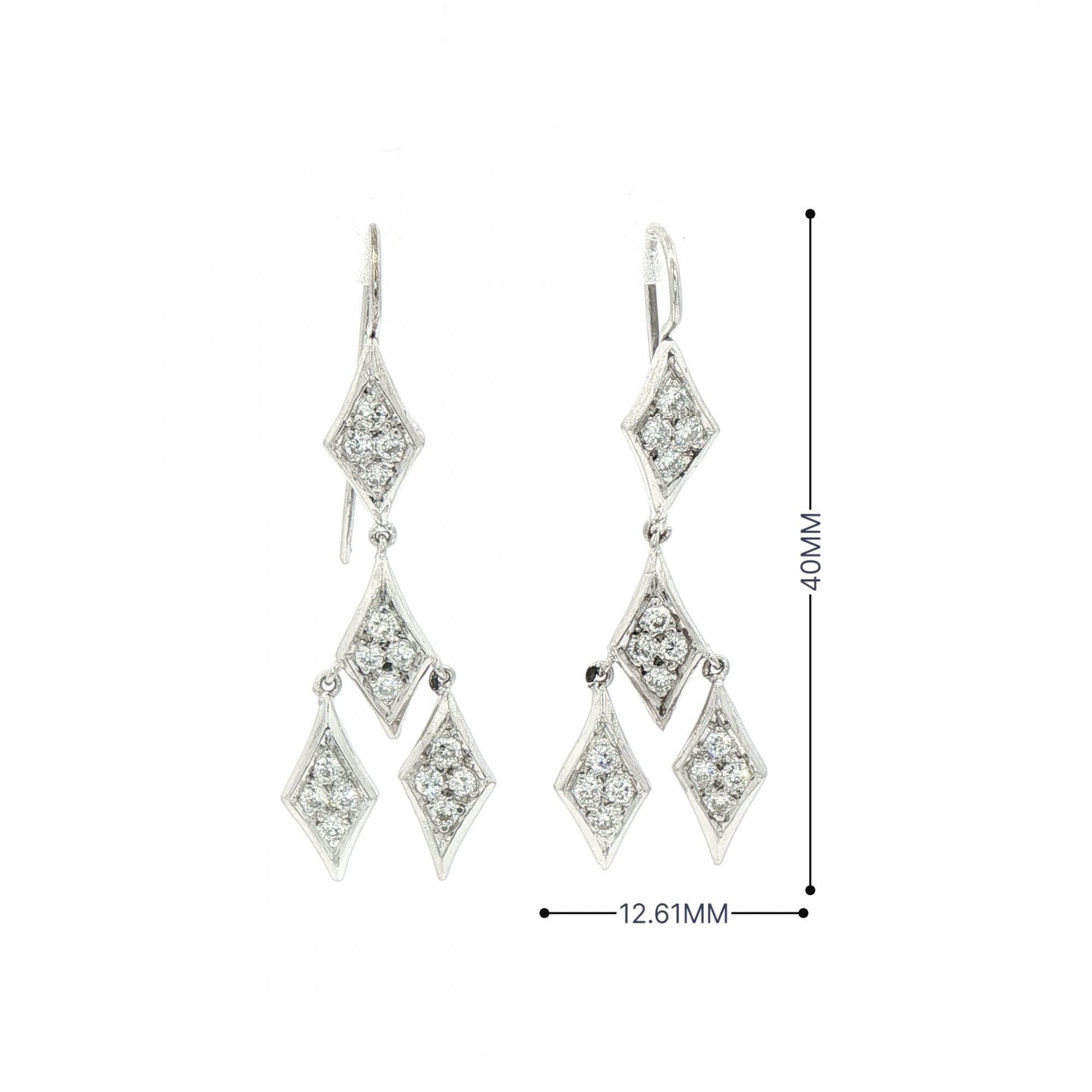 Natural Diamond Drop Marquise Shaped Earrings in 18ct White Gold