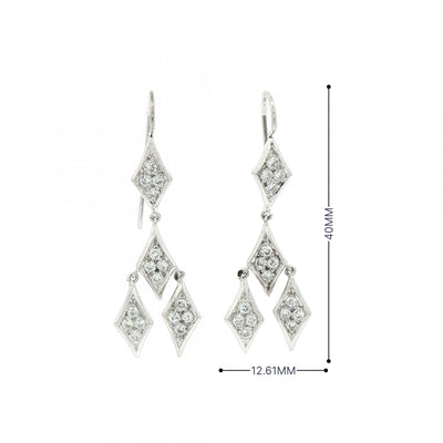 Natural Diamond Drop Marquise Shaped Earrings in 18ct White Gold