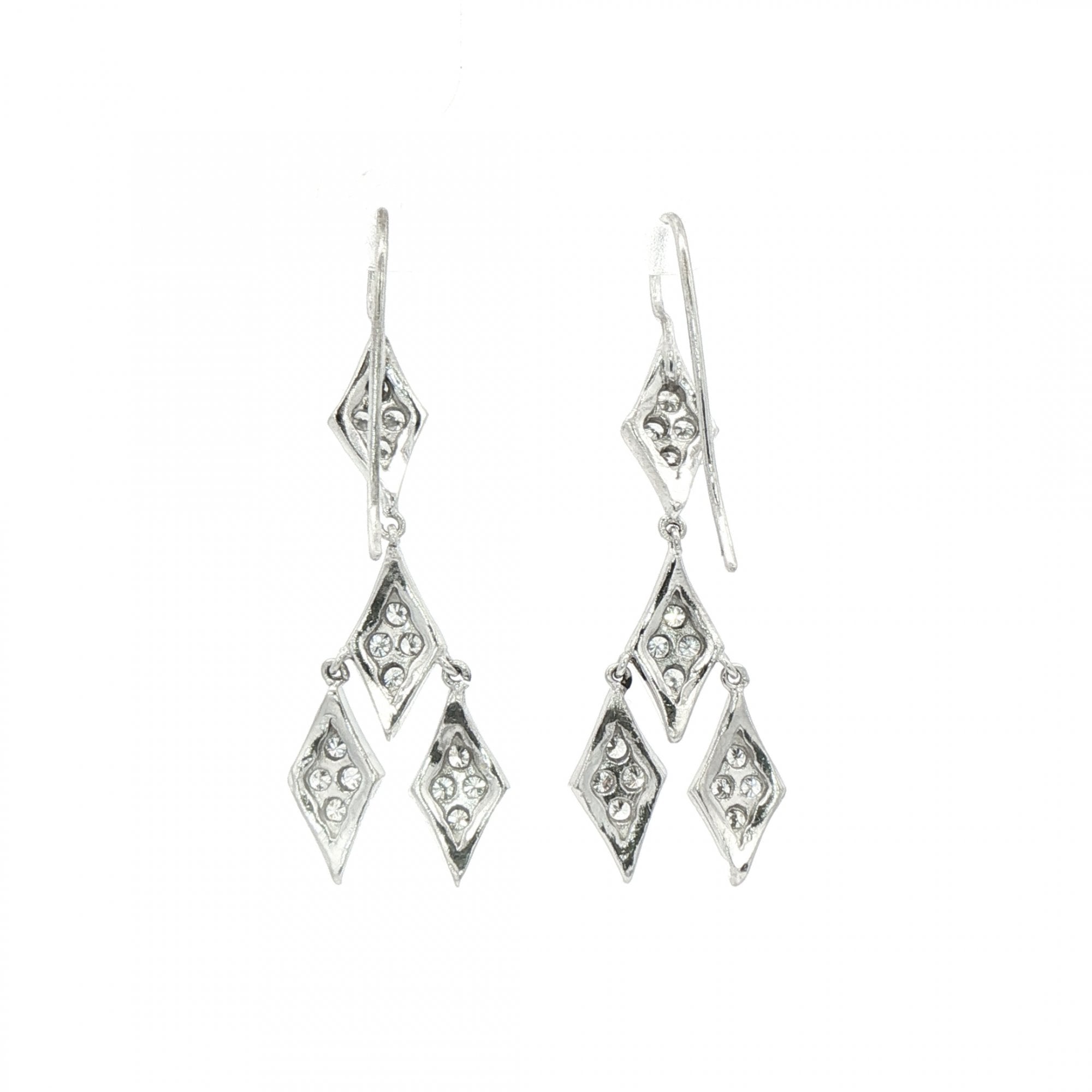Natural Diamond Drop Marquise Shaped Earrings in 18ct White Gold