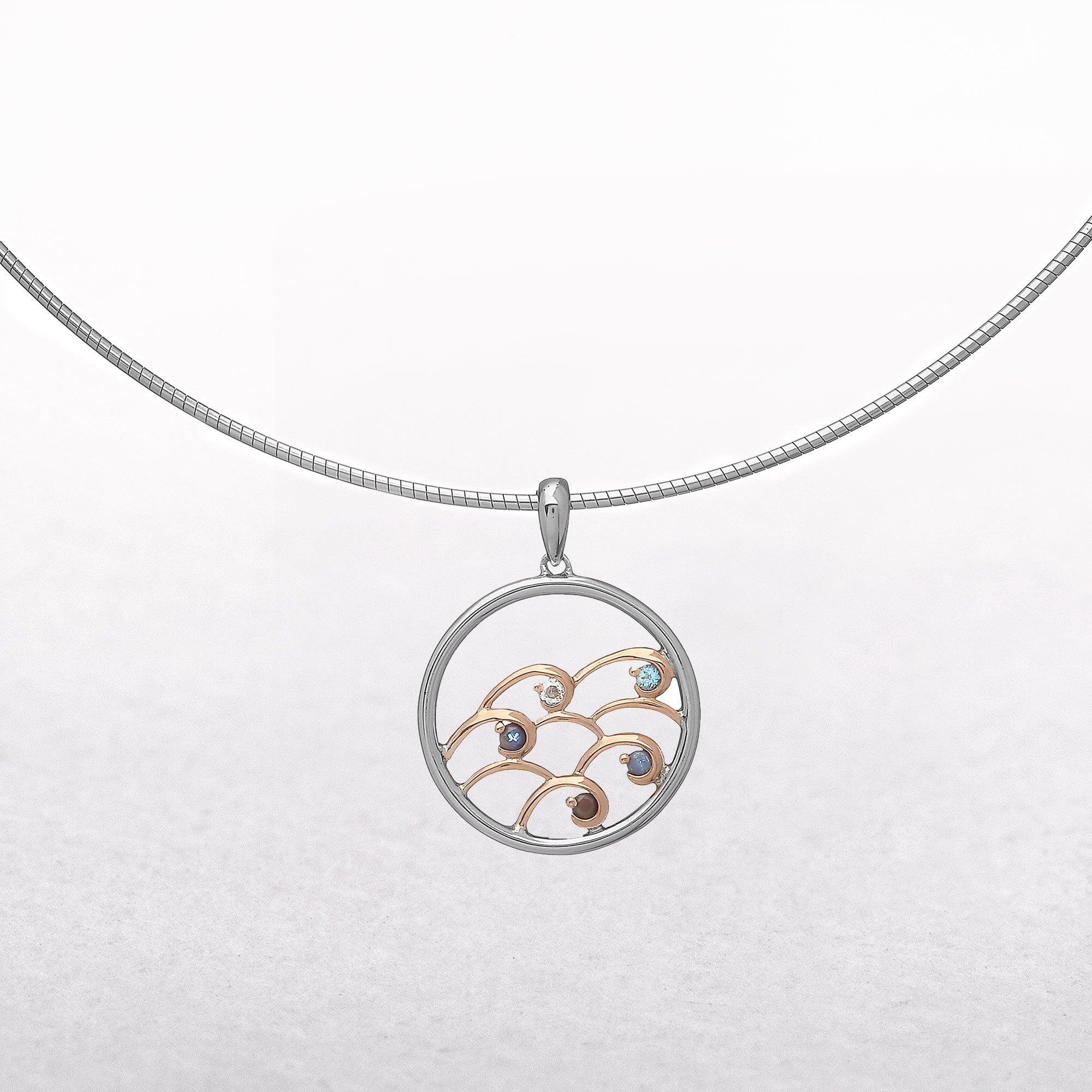 Ninth Wave Coloured Stone House of Lor Pendant