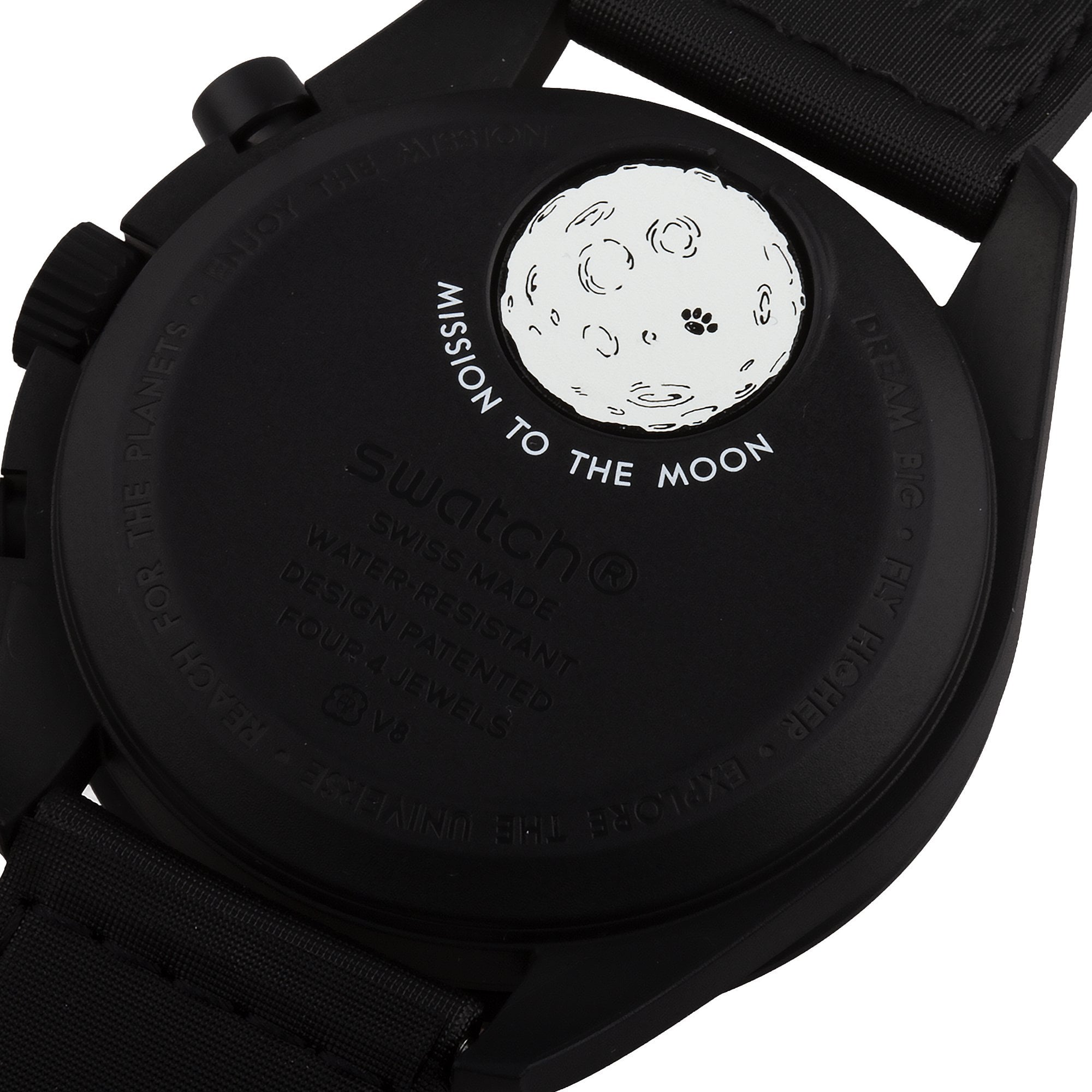 Omega X Swatch Mission To The Moon Phase All Black with Snoopy