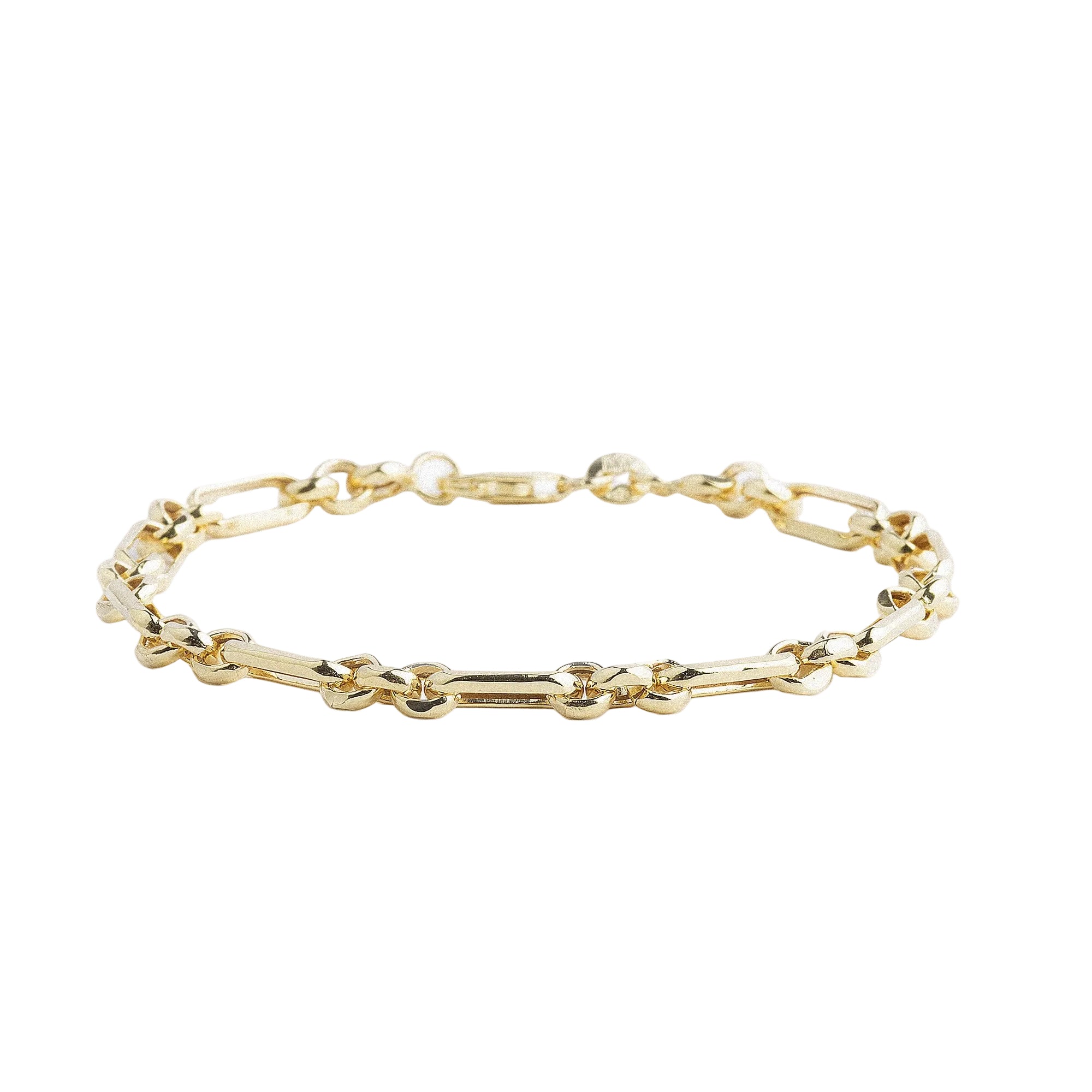 Oval Belcher Link Bracelet in 9ct Yellow Gold