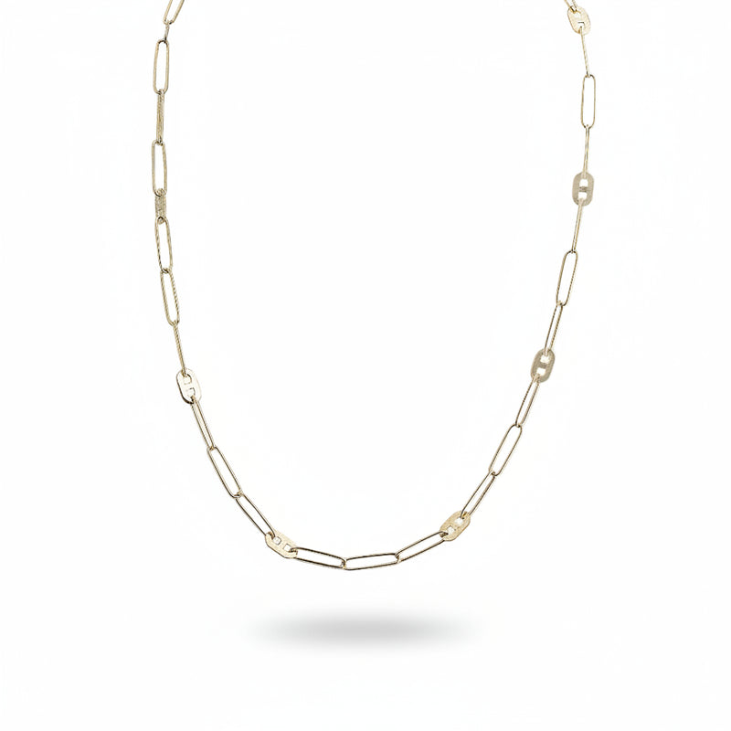 Oval & Flat Gucci Link Chain Necklace in 9ct Gold