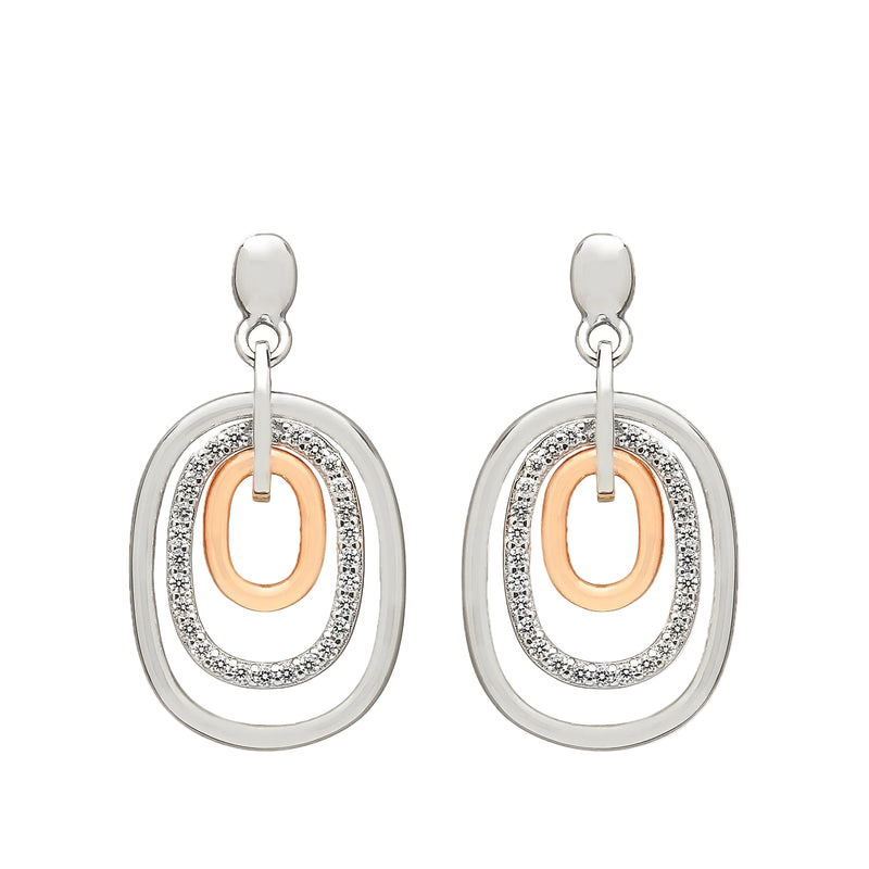 Oval Irish Rose Gold House of Lor Drop Earrings