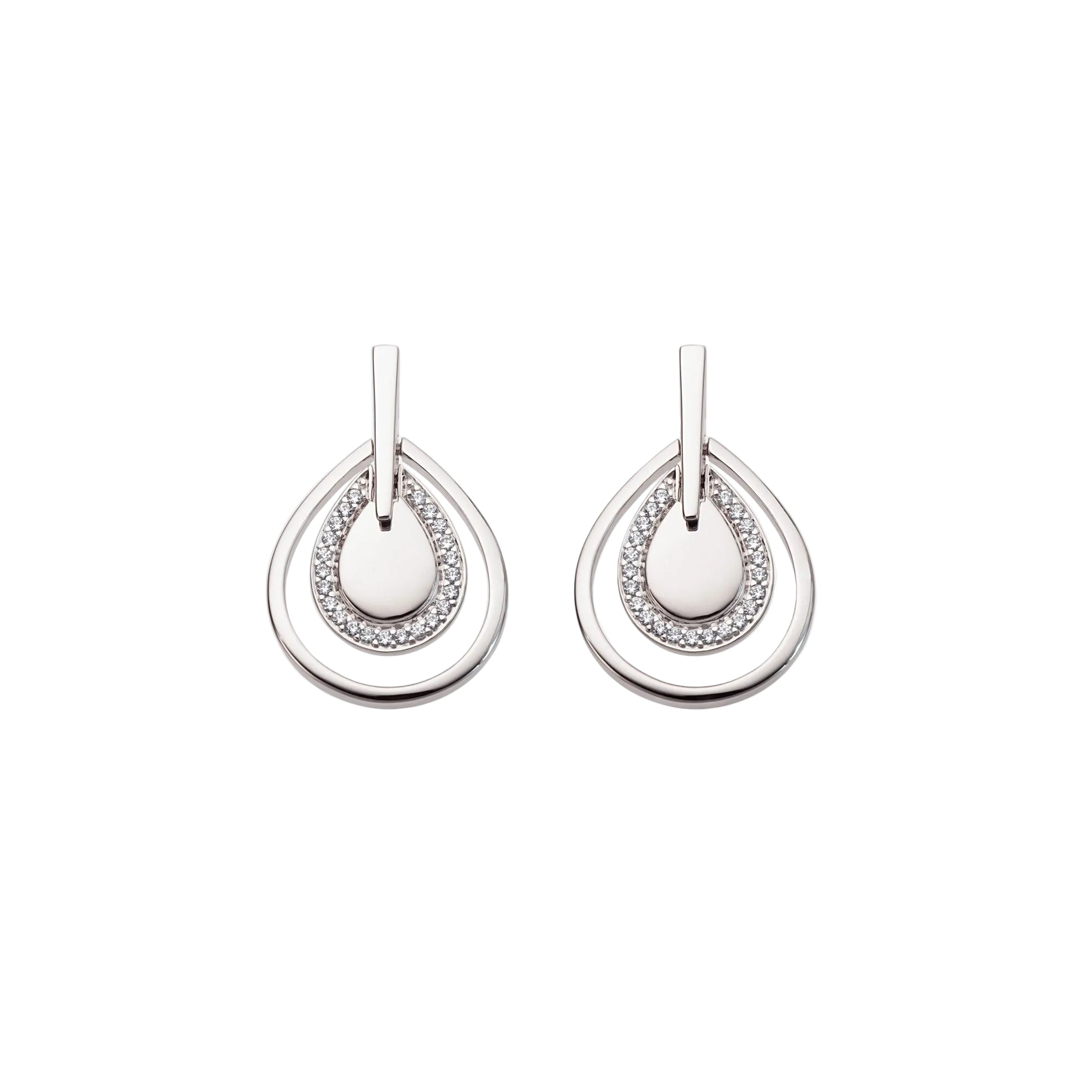 Pear Shape 0.16ct Natural Diamond Drop Earrings in 9ct White Gold