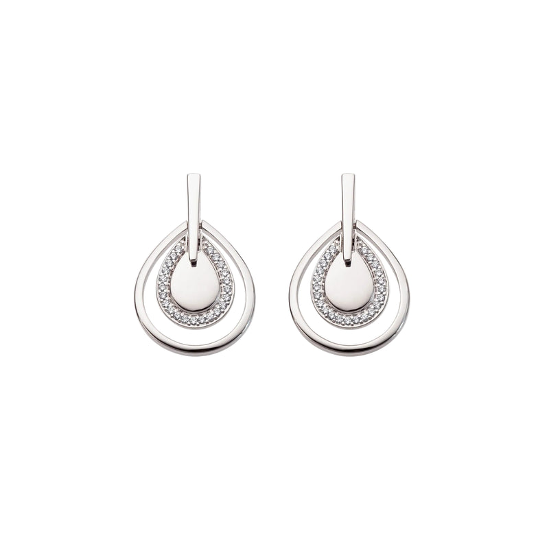 Pear Shape 0.16ct Natural Diamond Drop Earrings in 9ct White Gold