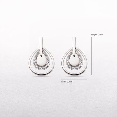 Pear Shape 0.16ct Natural Diamond Drop Earrings in 9ct White Gold