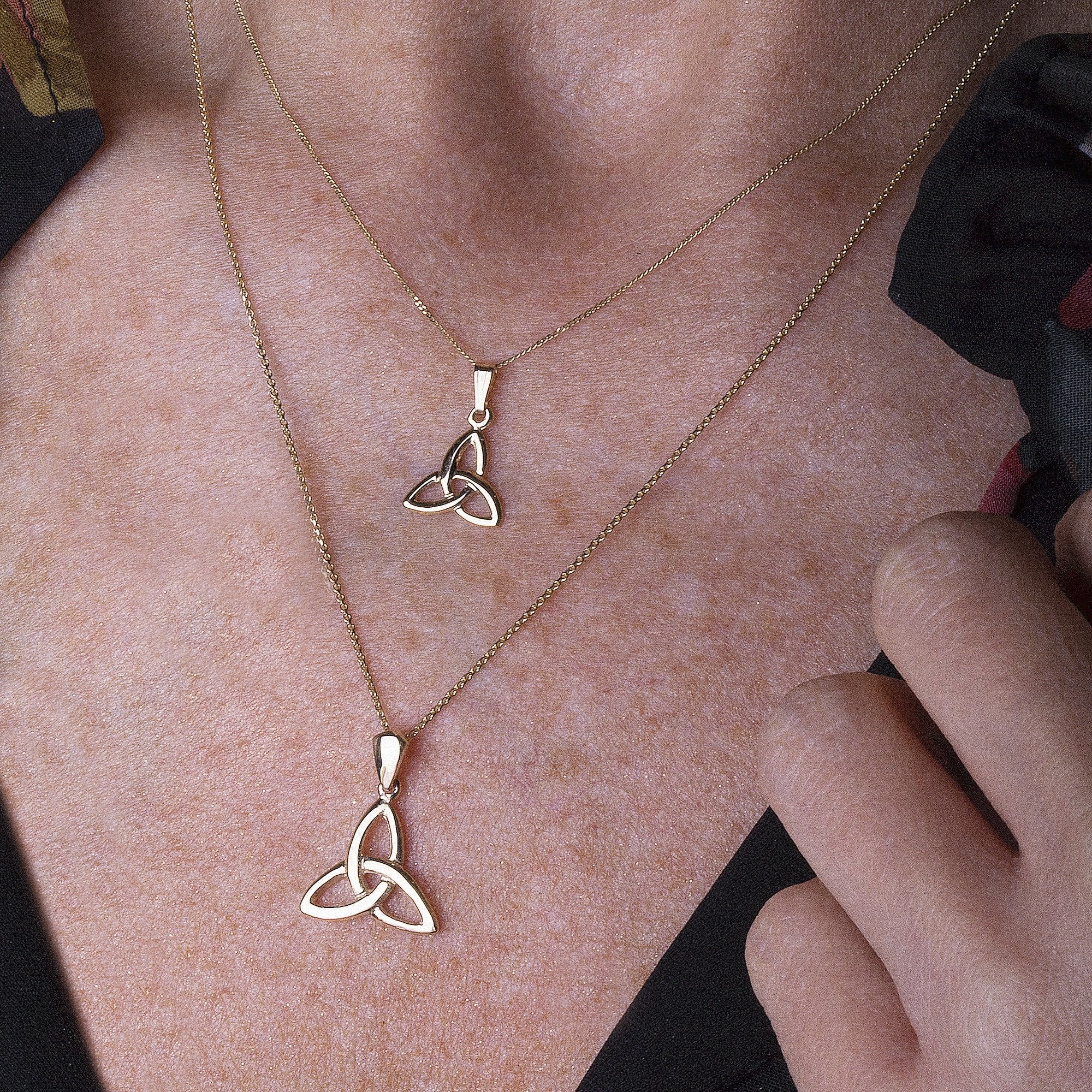 Small Trinity Knot Pendant & Chain in 10ct Yellow Gold