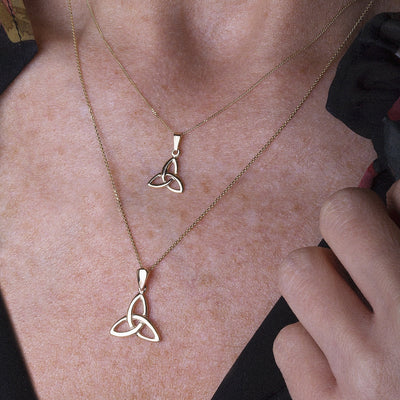 Small Trinity Knot Pendant & Chain in 10ct Yellow Gold