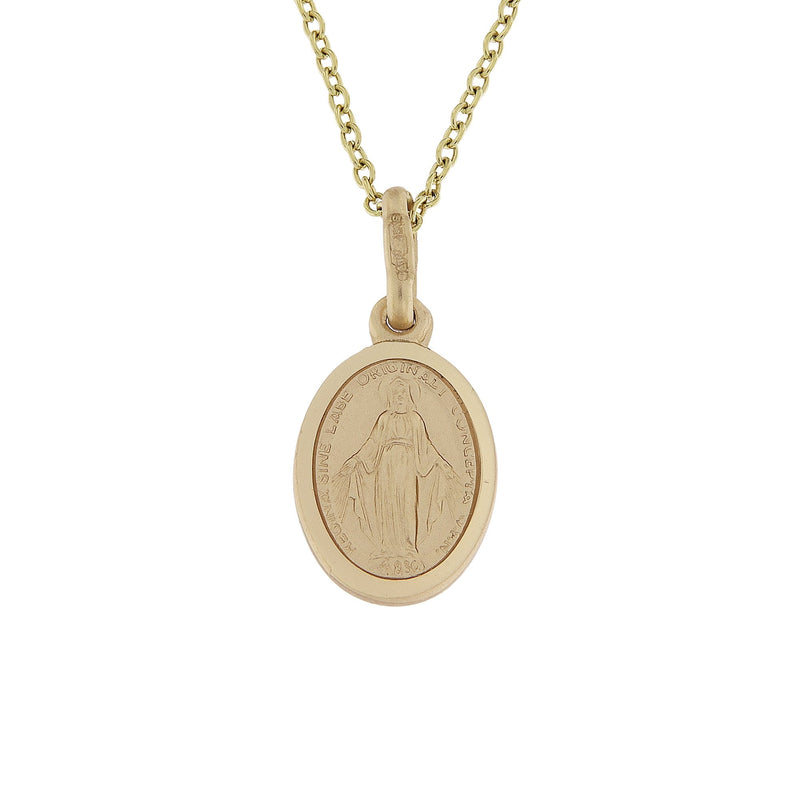 Petite Miraculous Medal Weighing 1g in 9ct Yellow Gold