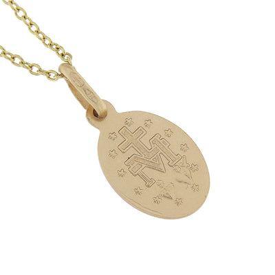 Petite Miraculous Medal Weighing 1g in 9ct Yellow Gold