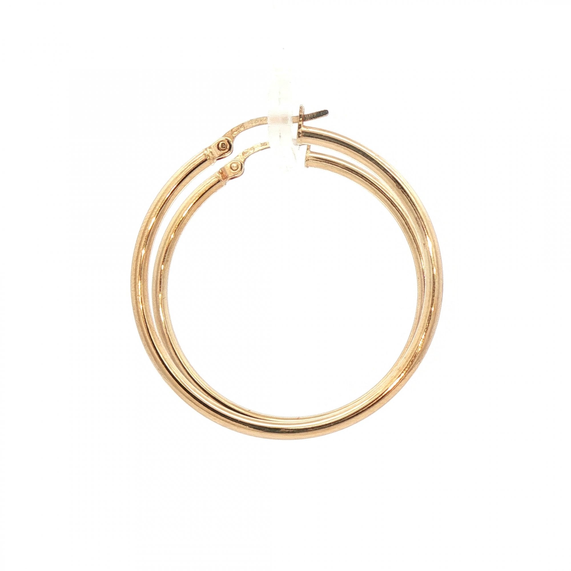 Plain Hoop Earrings 33mm in 9ct Yellow Gold