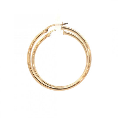 Plain Hoop Earrings 33mm in 9ct Yellow Gold