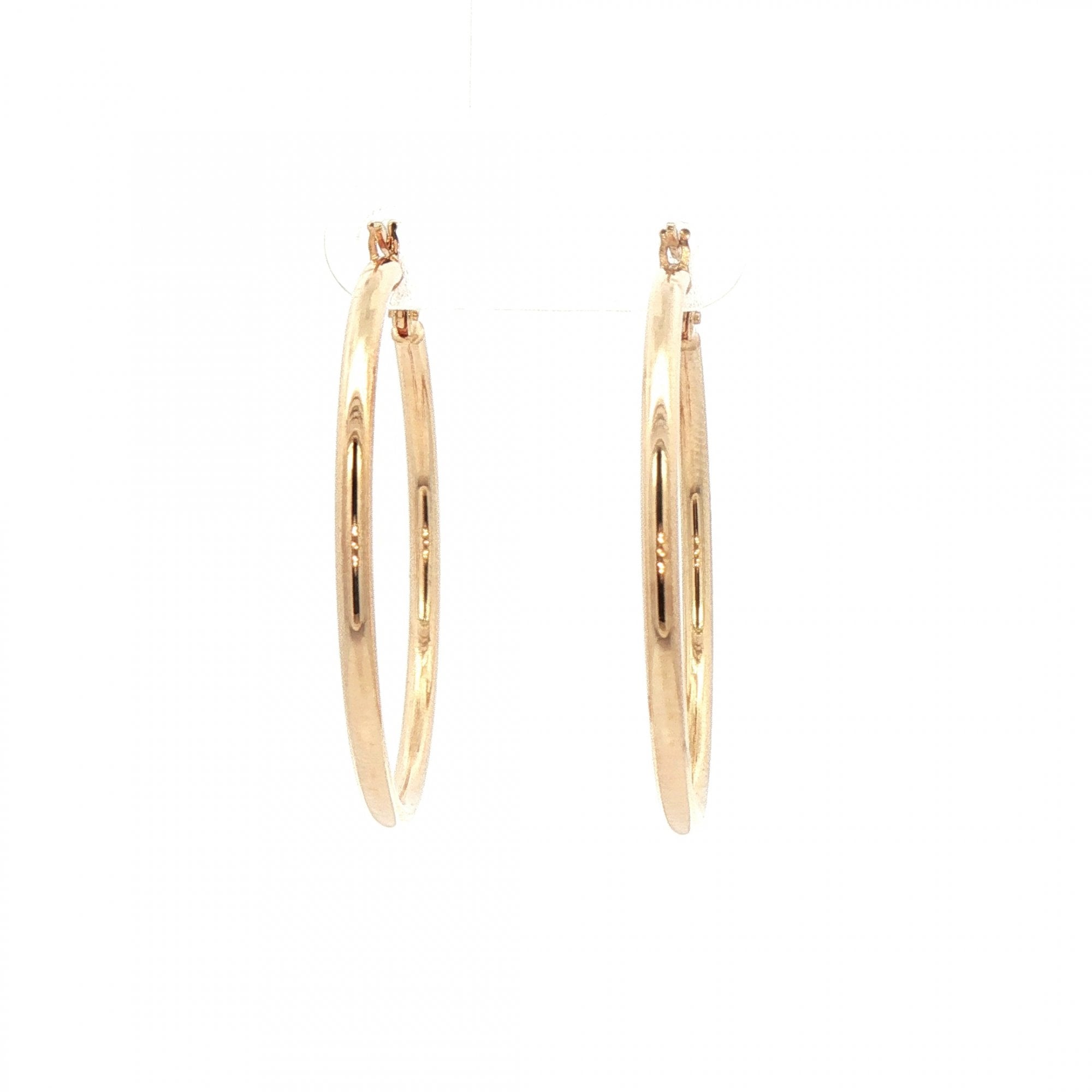 Plain Hoop Earrings 33mm in 9ct Yellow Gold
