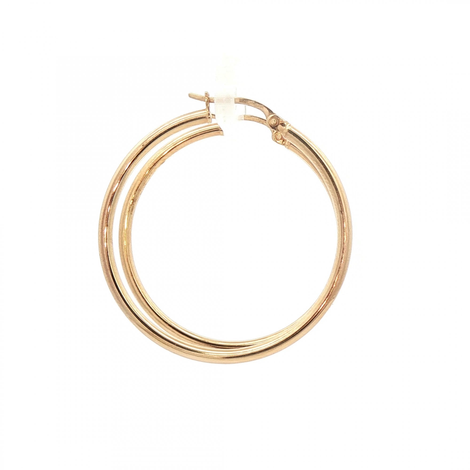 Plain Hoop Earrings 33mm in 9ct Yellow Gold