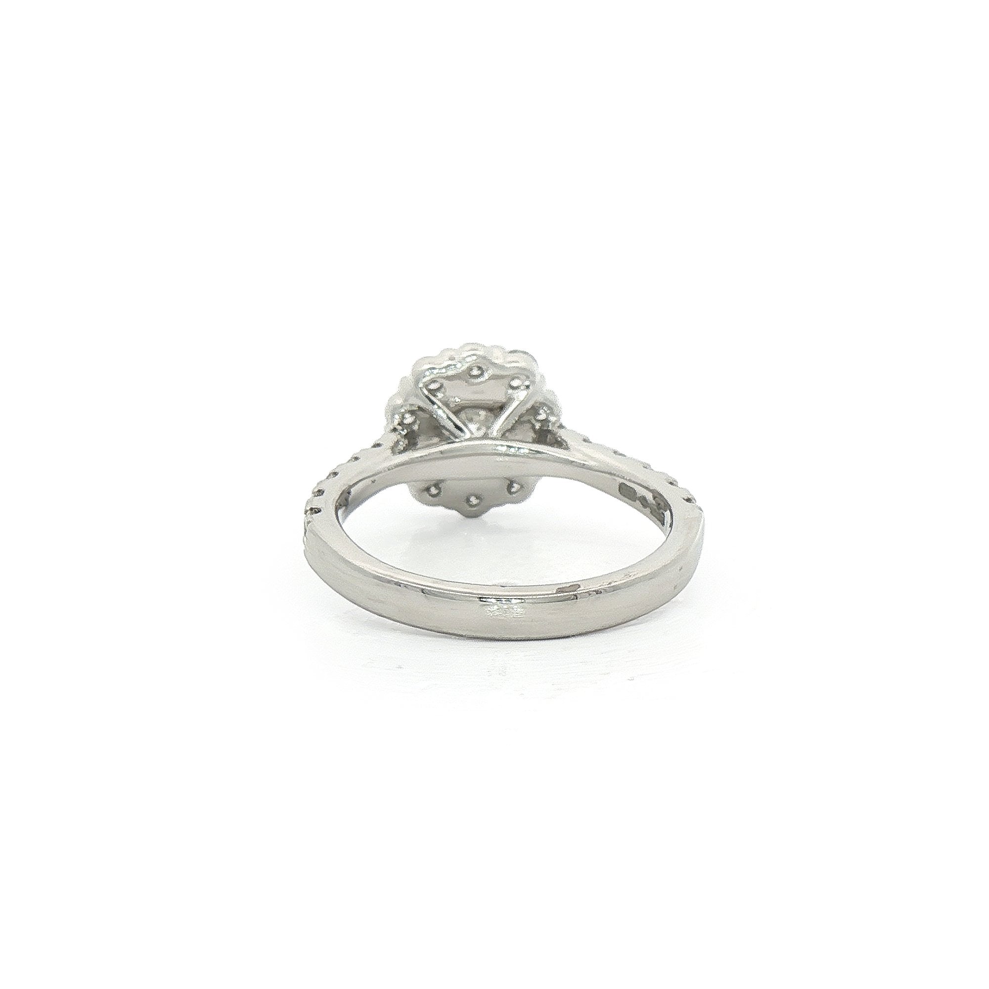 Platinum 0.50ct Round Brilliant-Cut Halo Cluster Ring