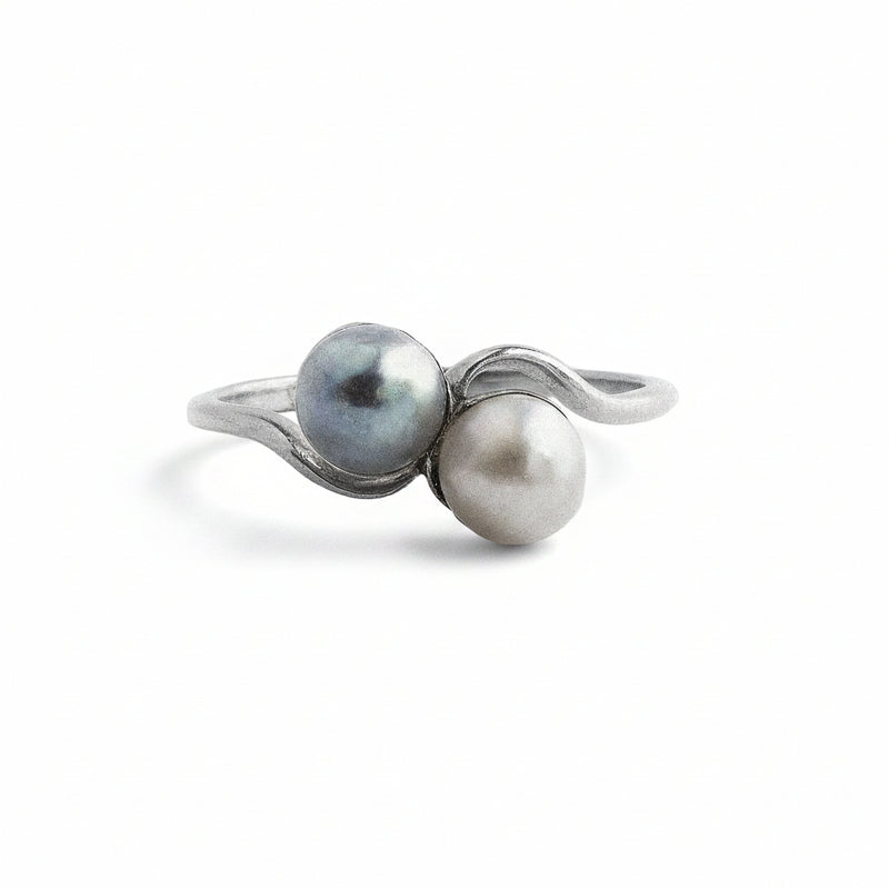 Platinum Toi Et Moi Natural Pearl Ring
