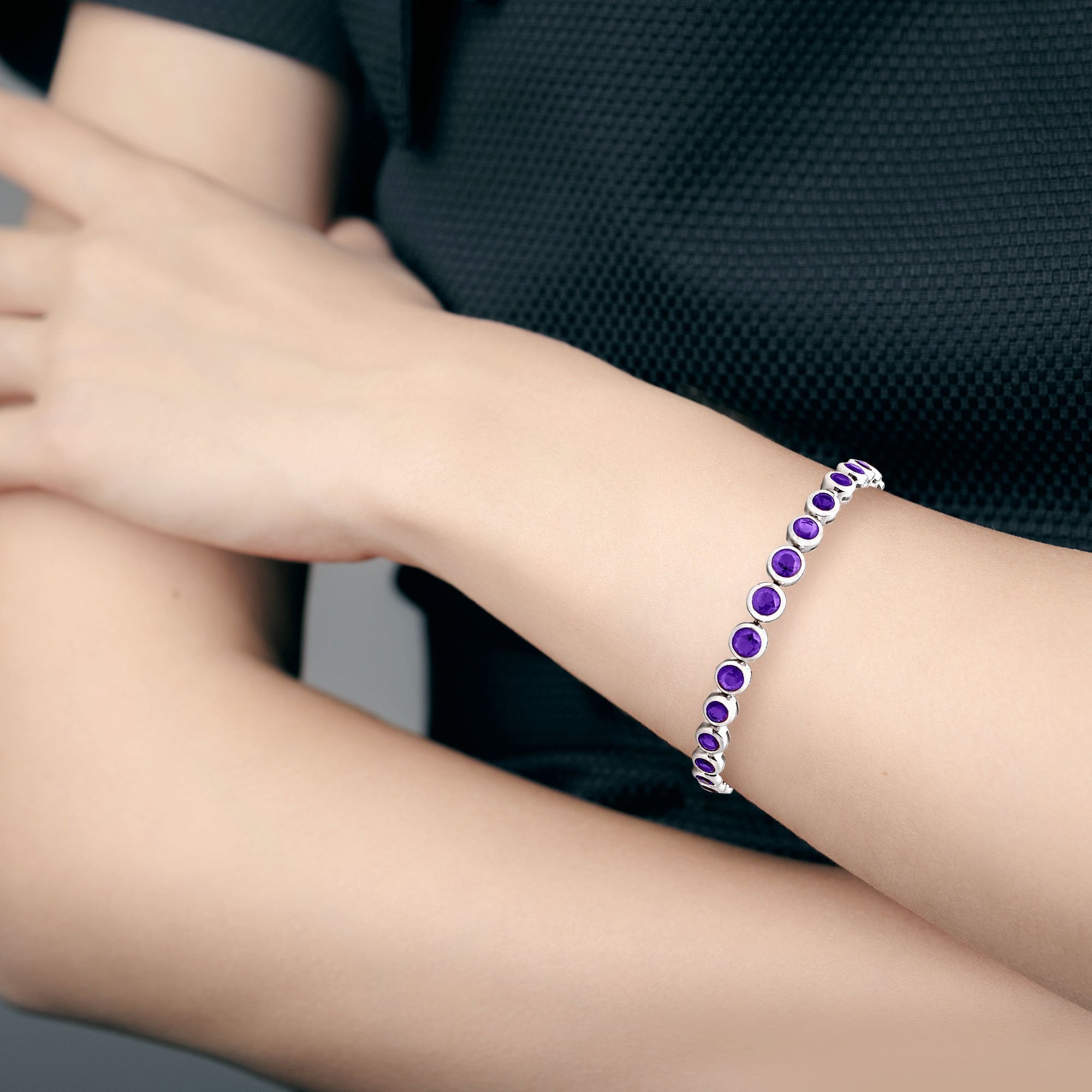 Purple Kunzite Round Valdo Zeni Bracelet