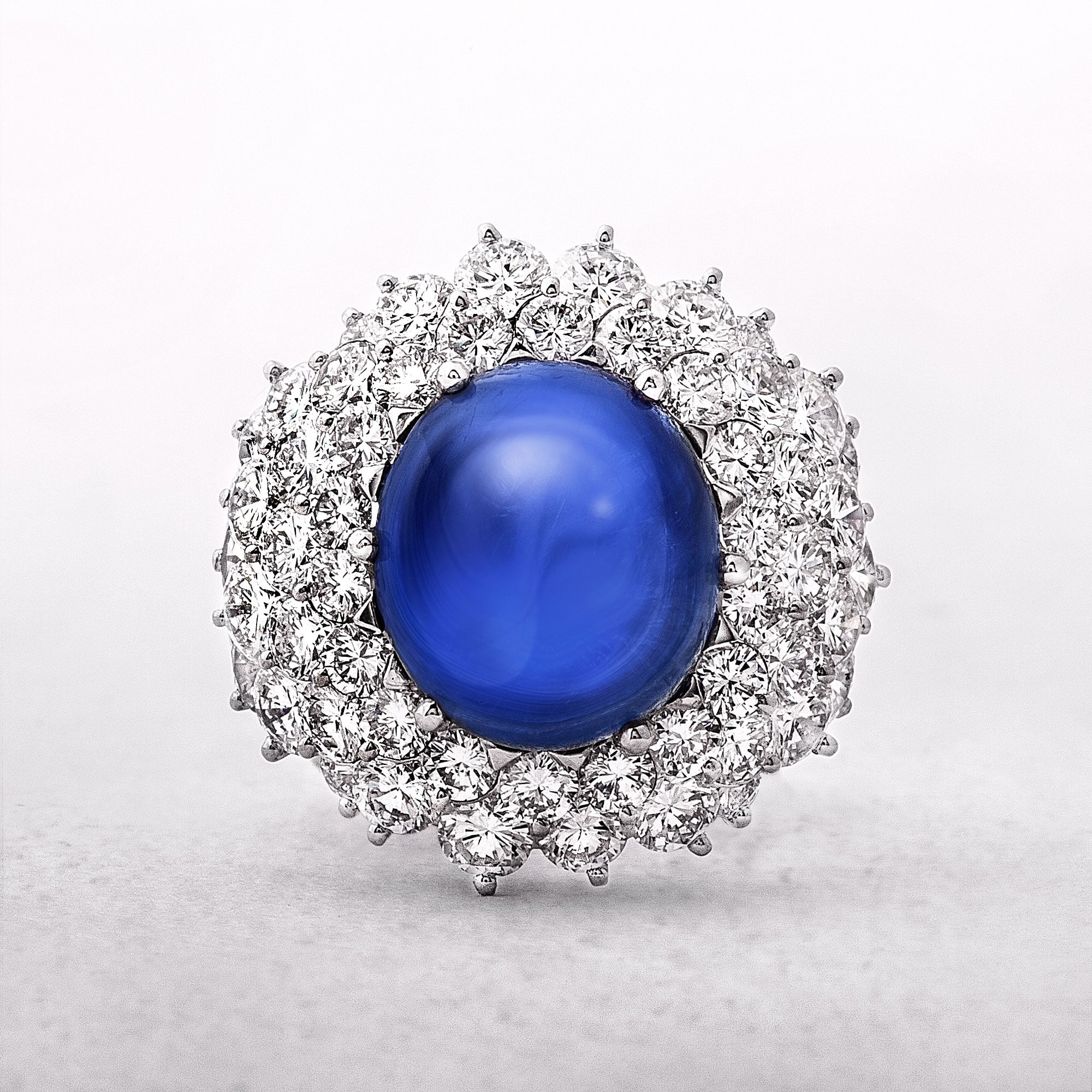 Rare Burma Sapphire and Diamond Ring